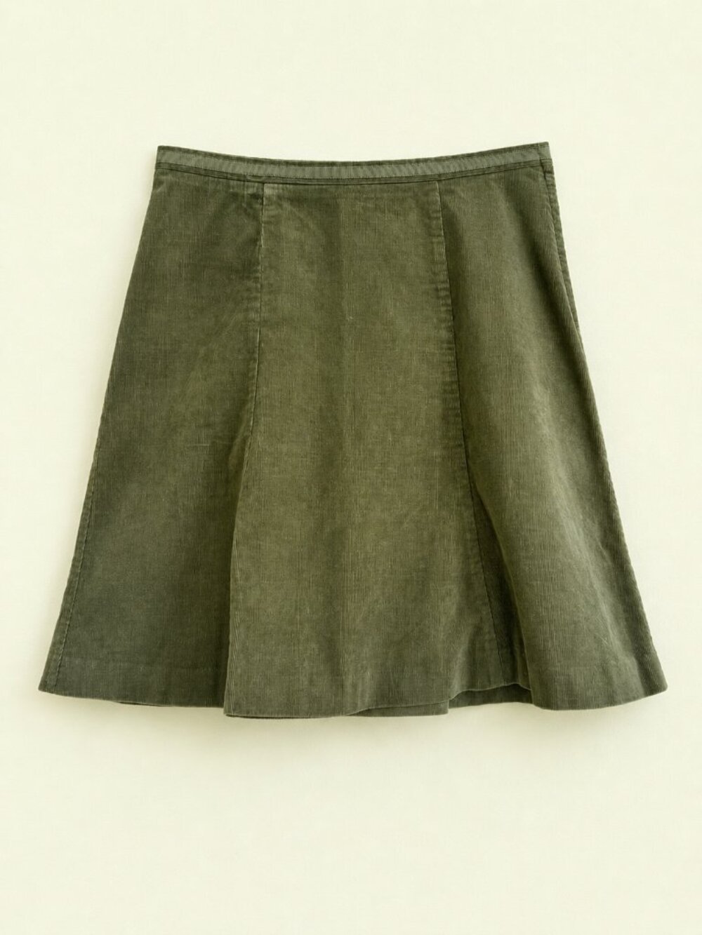 Green Thin Rail Corduroy A-Line Skirt by H&M Size 6
